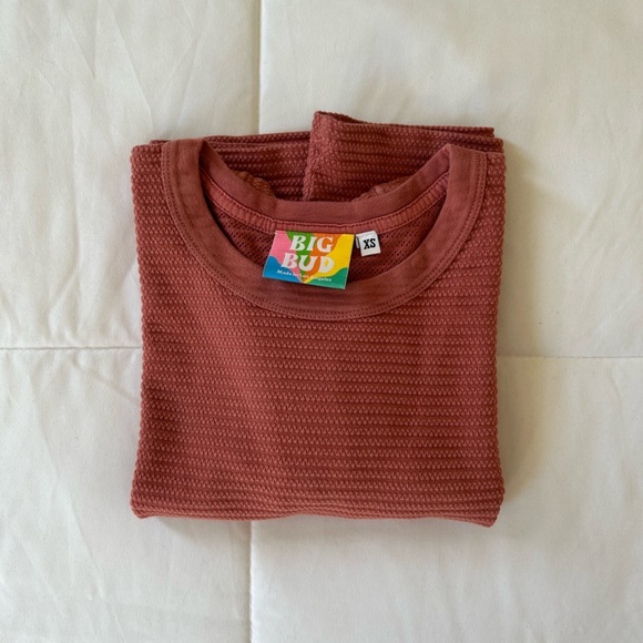 Big Bud Press Honeycomb Crop Tee Mauve Short Sleeve XS - Picture 2 of 13